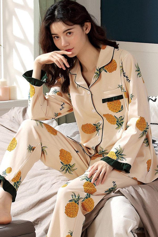 21NOV069 수입여성의류 파인애플 홈웨어 잠옷세트 여성 파자마세트w-girlz