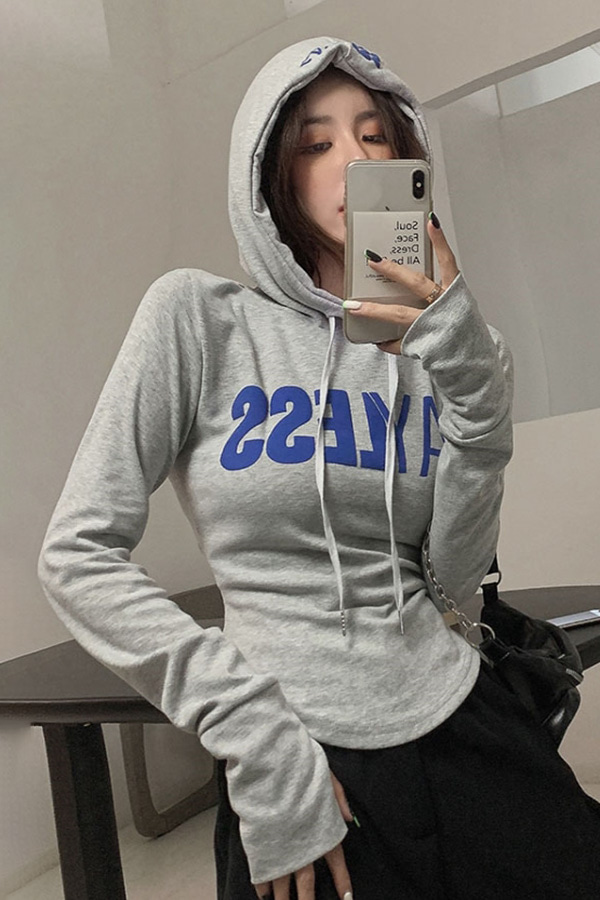 21AUG1540 명품스타일 캐주얼 심플룩 레터링 후드 여성 티셔츠w-girlz
