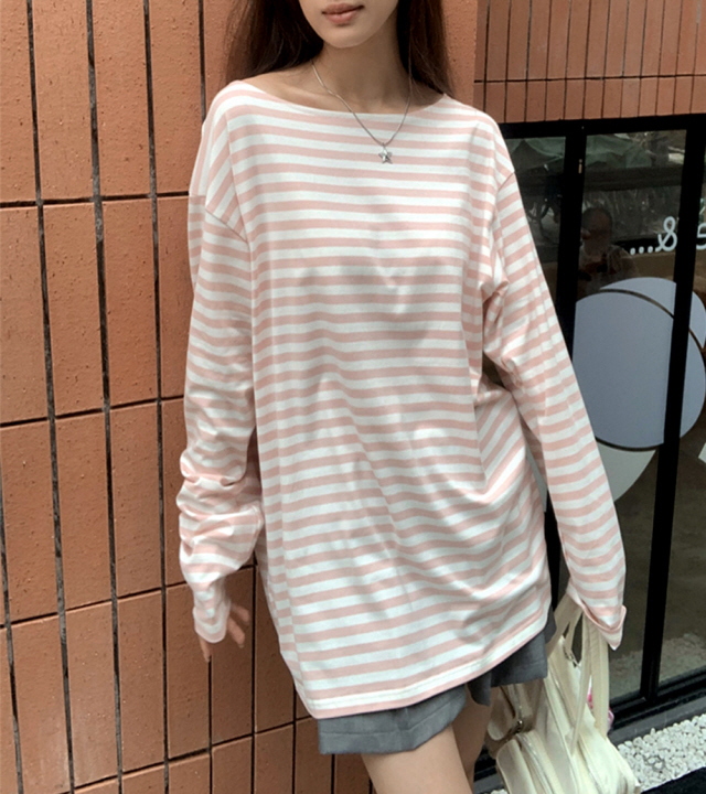 23SEP169 여자옷쇼핑몰 스트라이프 티셔츠w-girlz