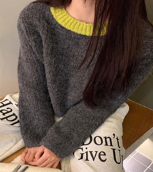 30대 여성 겨울 따뜻한 크루넥 스웨터 니트 티셔츠  w걸즈 23DEC652w-girlz